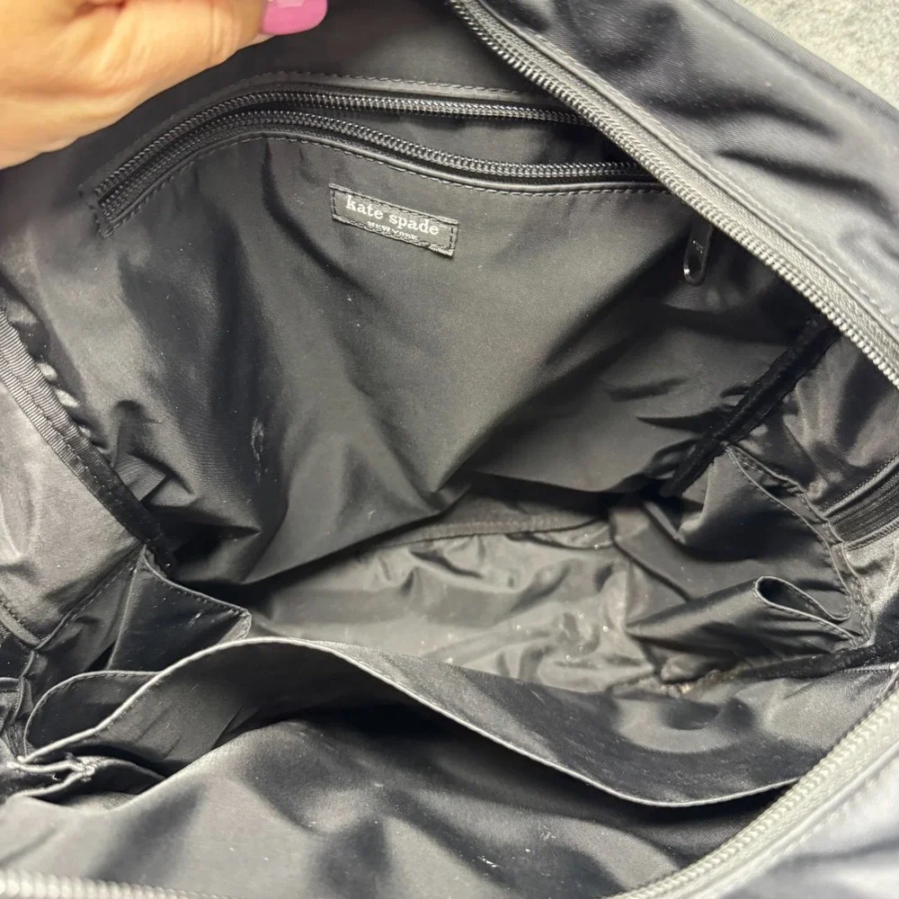 Kate Spade NY Nylon Diaperbag Backpack Large Bag Carryon Changingpad Black